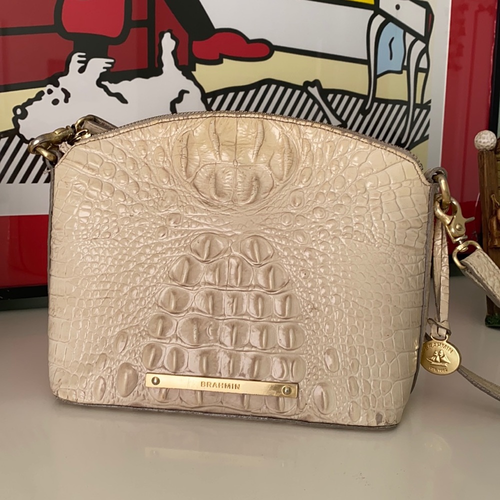 Brahmin beige crossbody bag